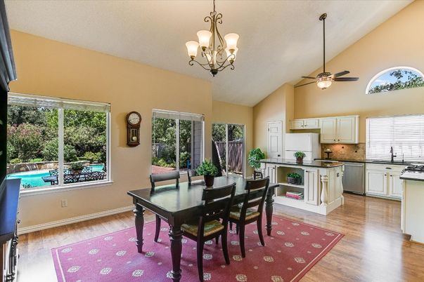 Chandelier, Dining room, Interior, Kitchen, Wood Texture Flooring