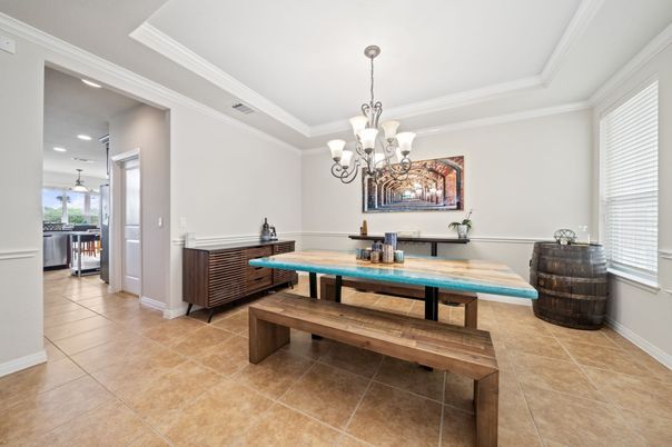 Dining room, Interior, Kitchen, Pendant Lights, Recessed Lighting, Stainless Steel Appliances