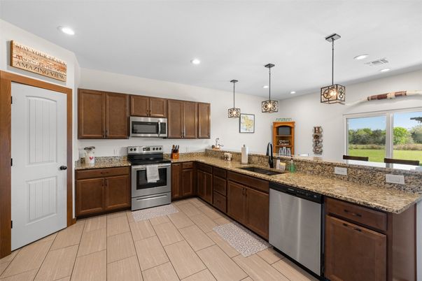 Interior, Kitchen, Pendant Lights, Recessed Lighting, Stainless Steel Appliances