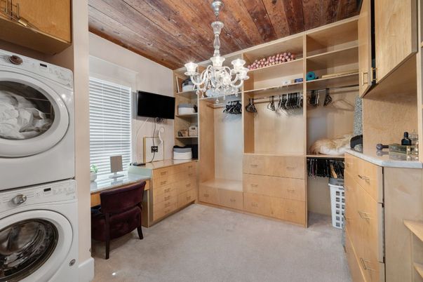 Chandelier, Interior, Utility Closets, Washer, Wooden Ceilings