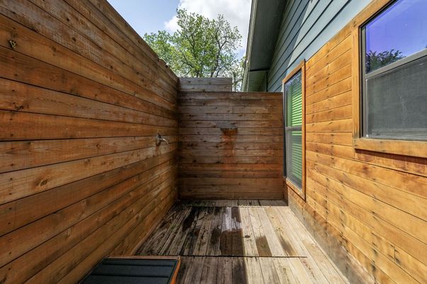 Exterior, Wood Texture Flooring, Wooden Walls