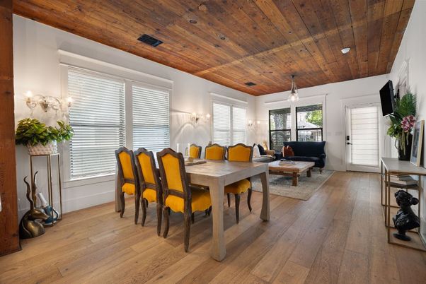 Dining room, Interior, Living room, Wooden Ceilings, Wood Texture Flooring