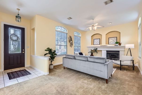 Fireplace, Interior, Living room, Recessed Lighting