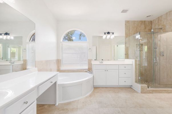 Bathroom, Dual Sink Vanities, Glass Shower, Interior