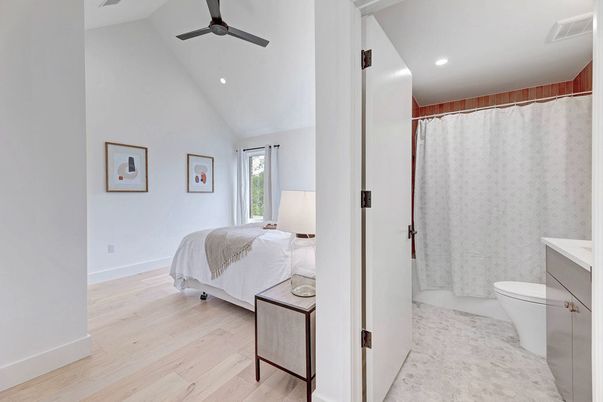 Bathroom, Bedroom, Interior, Recessed Lighting, Wood Texture Flooring
