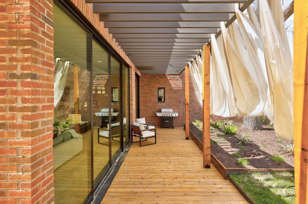 Interior, Stone Walls, Wood Texture Flooring
