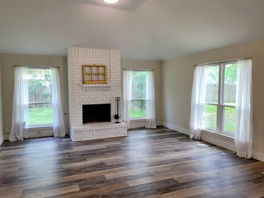 Empty room, Fireplace, Interior, Wood Texture Flooring