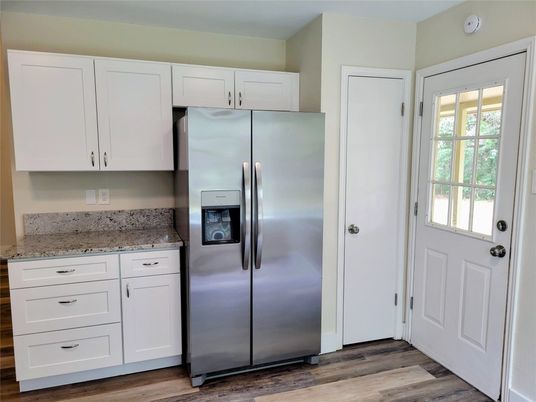 Interior, Kitchen, Stainless Steel Appliances, Wood Texture Flooring
