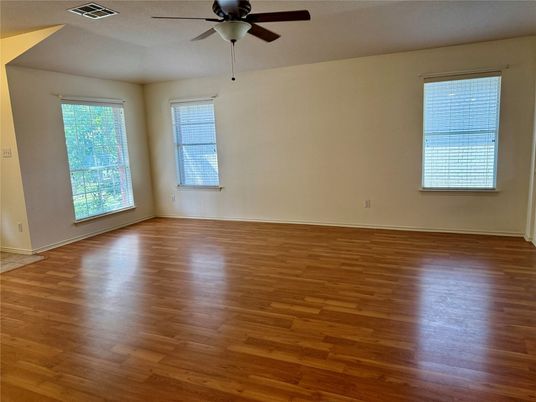 Empty room, Interior, Kitchen, Pendant Lights, Wood Texture Flooring