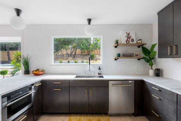 Interior, Kitchen, Stainless Steel Appliances, Wood Texture Flooring