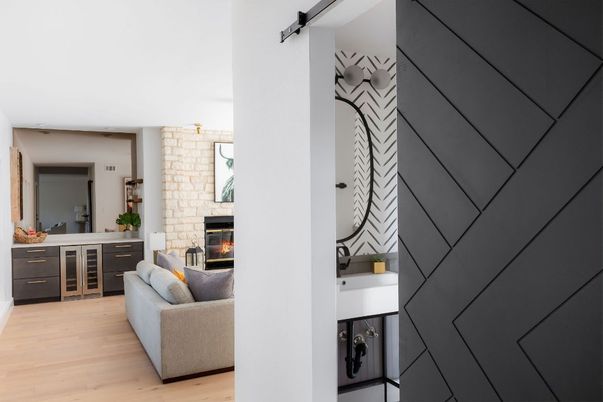 Fireplace, Interior, Stone Walls, Wood Texture Flooring