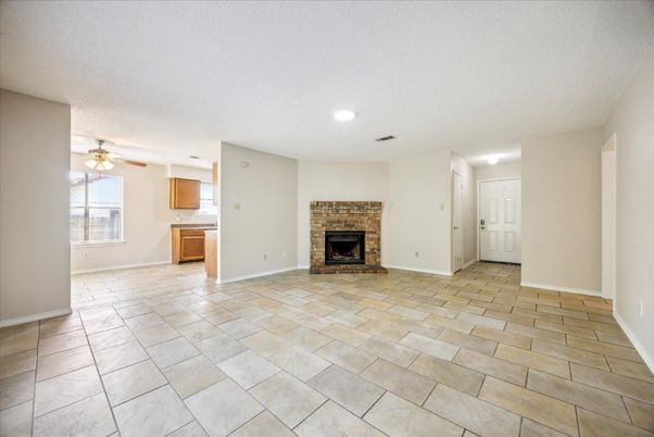 Empty room, Fireplace, Interior, Recessed Lighting