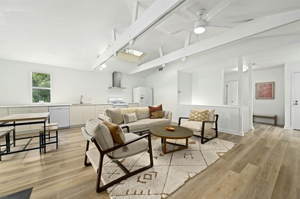 Interior, Kitchen, Living room, Wood Texture Flooring