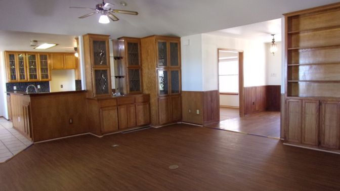 Empty room, Interior, Kitchen, Wood Texture Flooring