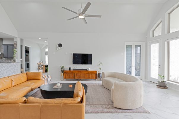 Interior, Kitchen, Living room, Marble, Recessed Lighting
