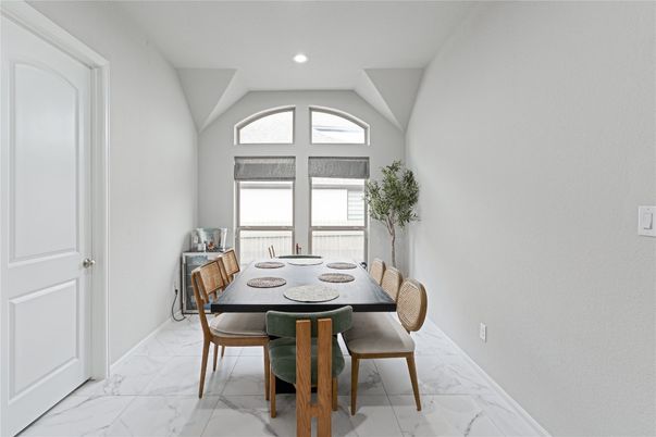 Dining room, Interior, Marble, Recessed Lighting