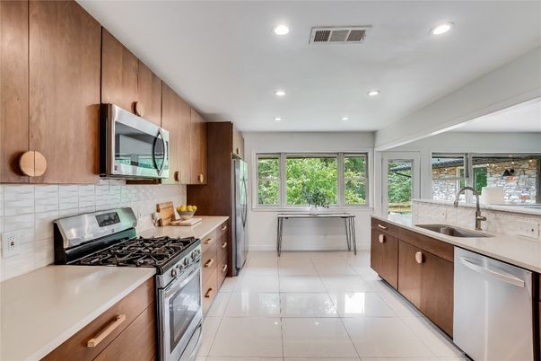 Interior, Kitchen, Recessed Lighting, Stainless Steel Appliances