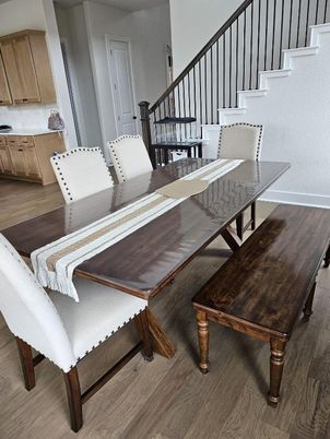 Dining room, Interior, Wood Texture Flooring