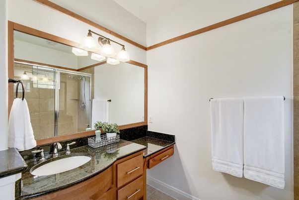 Bathroom, Dual Sink Vanities, Glass Shower, Interior