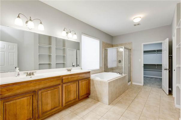 Bathroom, Dual Sink Vanities, Glass Shower, Interior