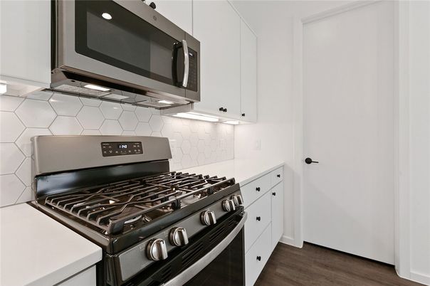 Interior, Kitchen, Stainless Steel Appliances, Wood Texture Flooring