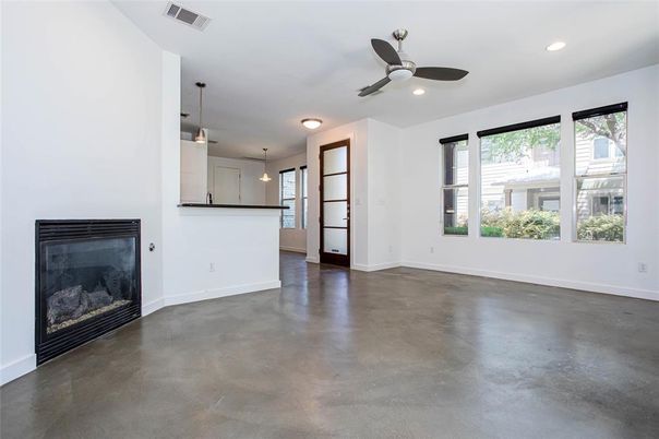 Empty room, Fireplace, Interior, Pendant Lights, Recessed Lighting