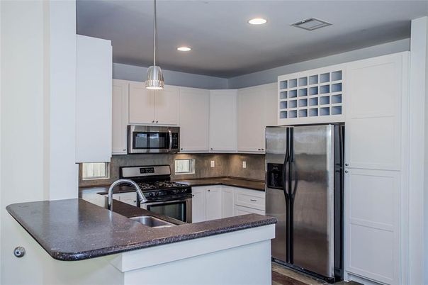 Interior, Kitchen, Pendant Lights, Recessed Lighting, Stainless Steel Appliances