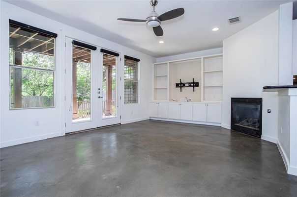Empty room, Fireplace, Interior, Recessed Lighting