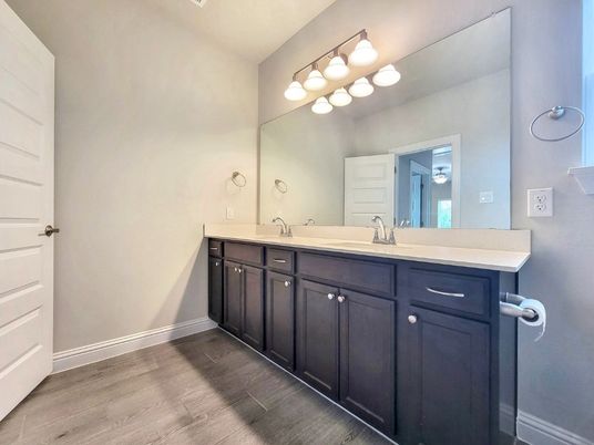 Bathroom, Dual Sink Vanities, Interior, Wood Texture Flooring