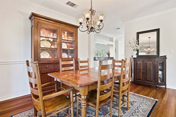 Chandelier, Dining room, Interior, Wood Texture Flooring