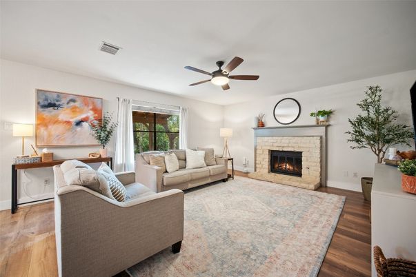 Fireplace, Interior, Living room, Wood Texture Flooring