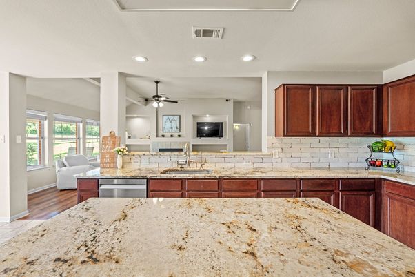 Interior, Kitchen, Recessed Lighting, Wood Texture Flooring