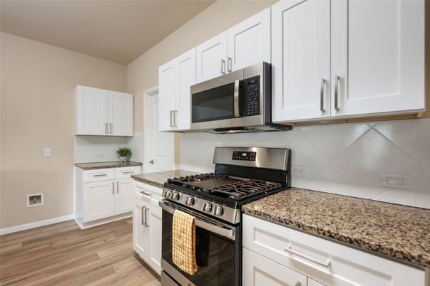 Interior, Kitchen, Stainless Steel Appliances, Wood Texture Flooring