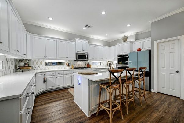 Interior, Kitchen, Recessed Lighting, Wood Texture Flooring