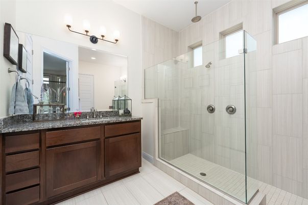Bathroom, Dual Sink Vanities, Glass Shower, Interior