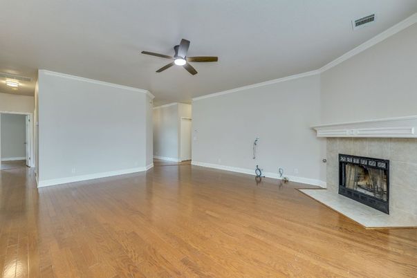 Empty room, Fireplace, Interior, Wood Texture Flooring