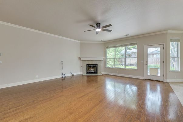 Empty room, Fireplace, Interior, Wood Texture Flooring