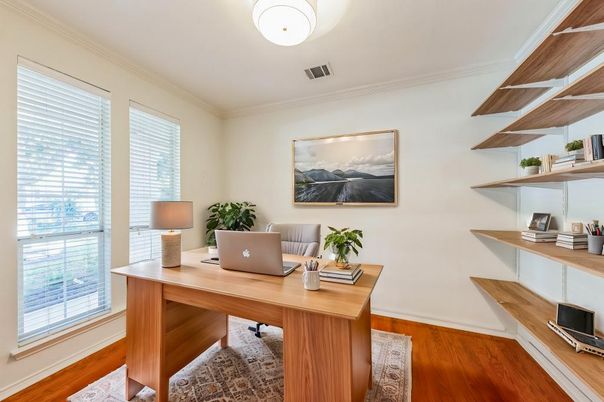 Home Office, Interior, Wood Texture Flooring