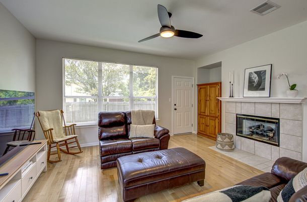 Fireplace, Interior, Living room, Wood Texture Flooring