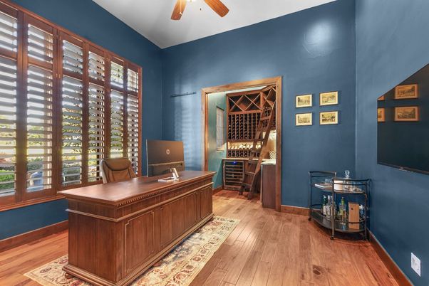 Home Office, Interior, Wine Storage, Wood Texture Flooring