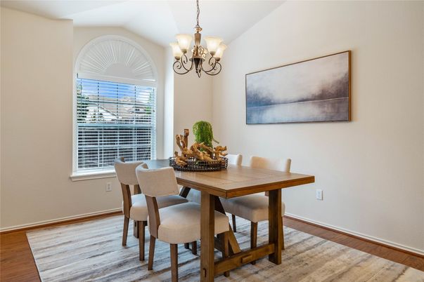 Chandelier, Dining room, Interior, Wood Texture Flooring