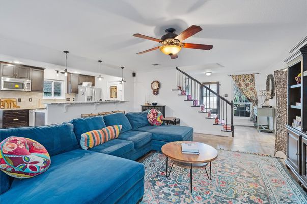 Interior, Kitchen, Living room, Pendant Lights, Stainless Steel Appliances