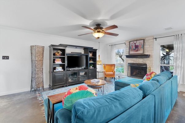 Fireplace, Interior, Living room, Stone Walls