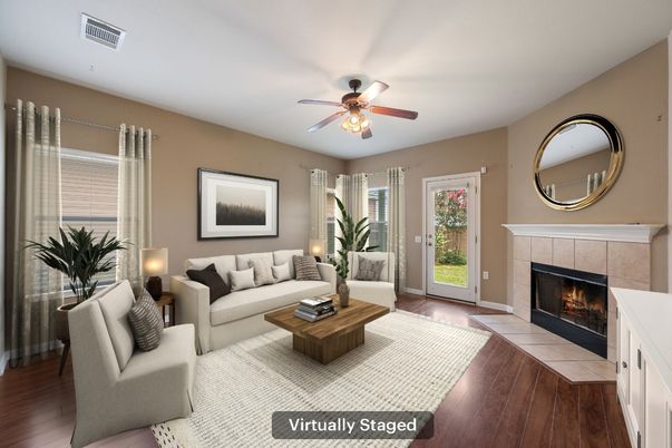 Fireplace, Interior, Living room, Wood Texture Flooring