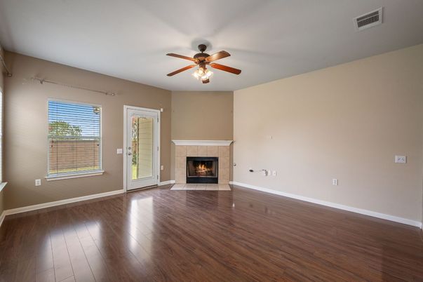 Empty room, Fireplace, Interior, Wood Texture Flooring