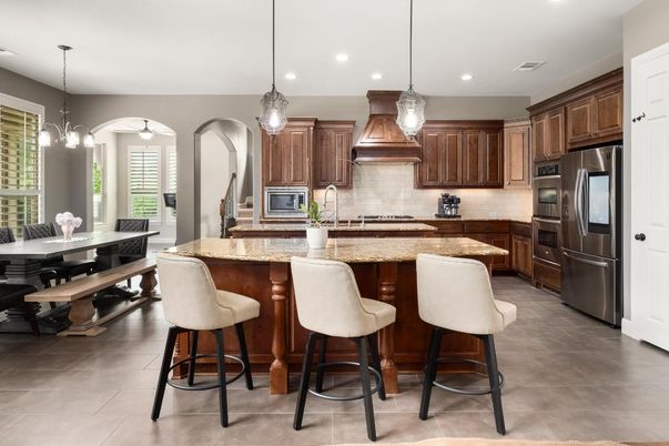 Dining room, Interior, Kitchen, Pendant Lights, Recessed Lighting, Stainless Steel Appliances