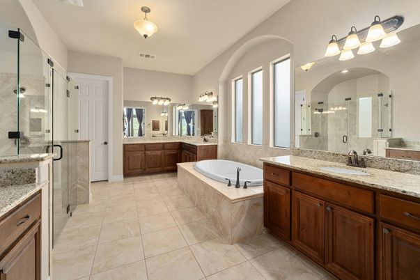 Bathroom, Dual Sink Vanities, Glass Shower, Interior