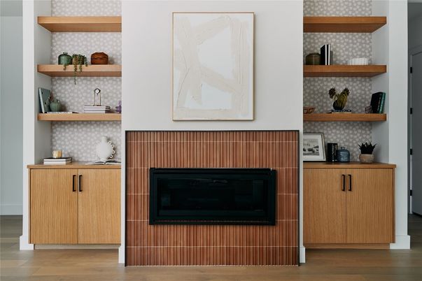 Fireplace, Interior, Wood Texture Flooring