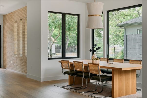 Dining room, Interior, Stone Walls, Wood Texture Flooring