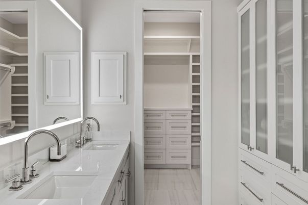 Bathroom, Dual Sink Vanities, Interior, Marble, Walk-in Closets
